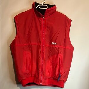 Red and black vintage Quilted Vest with Standing Collar